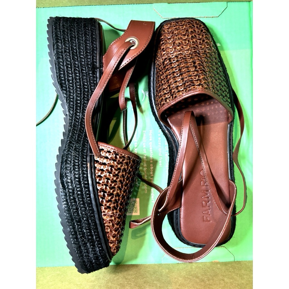 FARM Rio Brown Woven Espadrilles